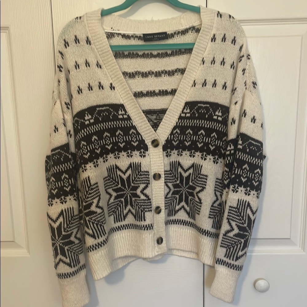 Lane Bryant Brown and Cream Women's Sweater